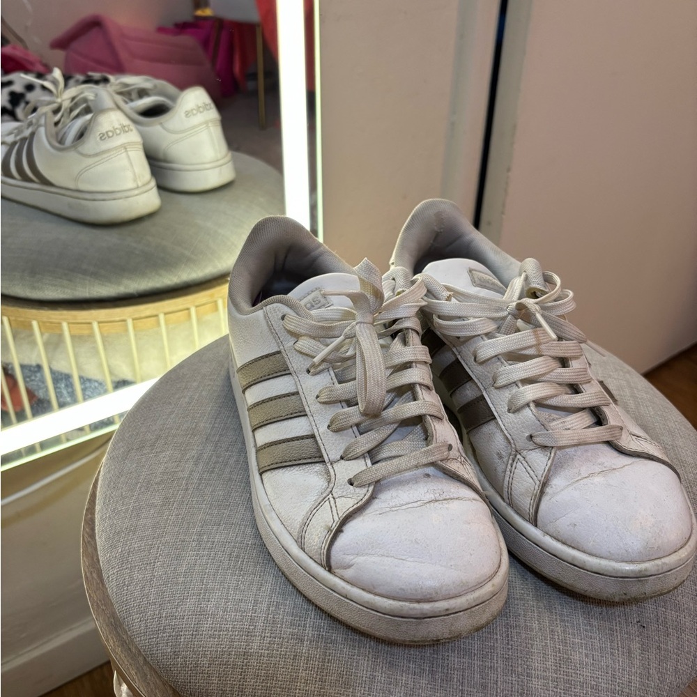 Adidas Classic White and Gray Sneakers
